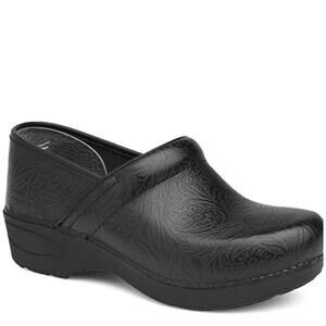 Dansko XP 2.0 Black Floral Tooled Leather Clogs Women’s Size 11